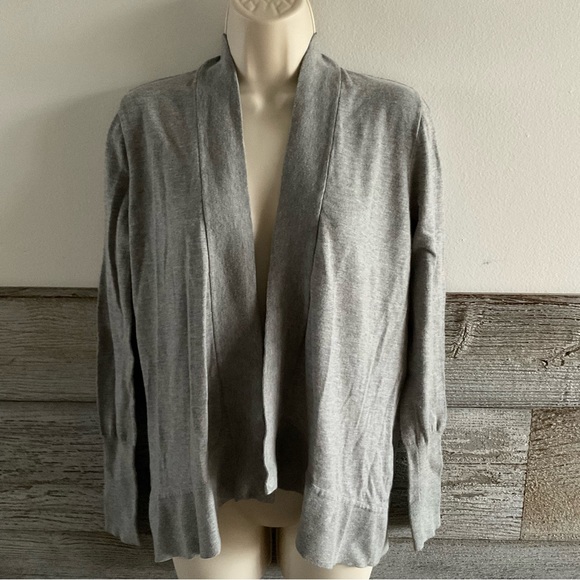 J. Crew Pima Cotton/Wool open cardigan gray sweater size medium (A1) - Picture 1 of 7
